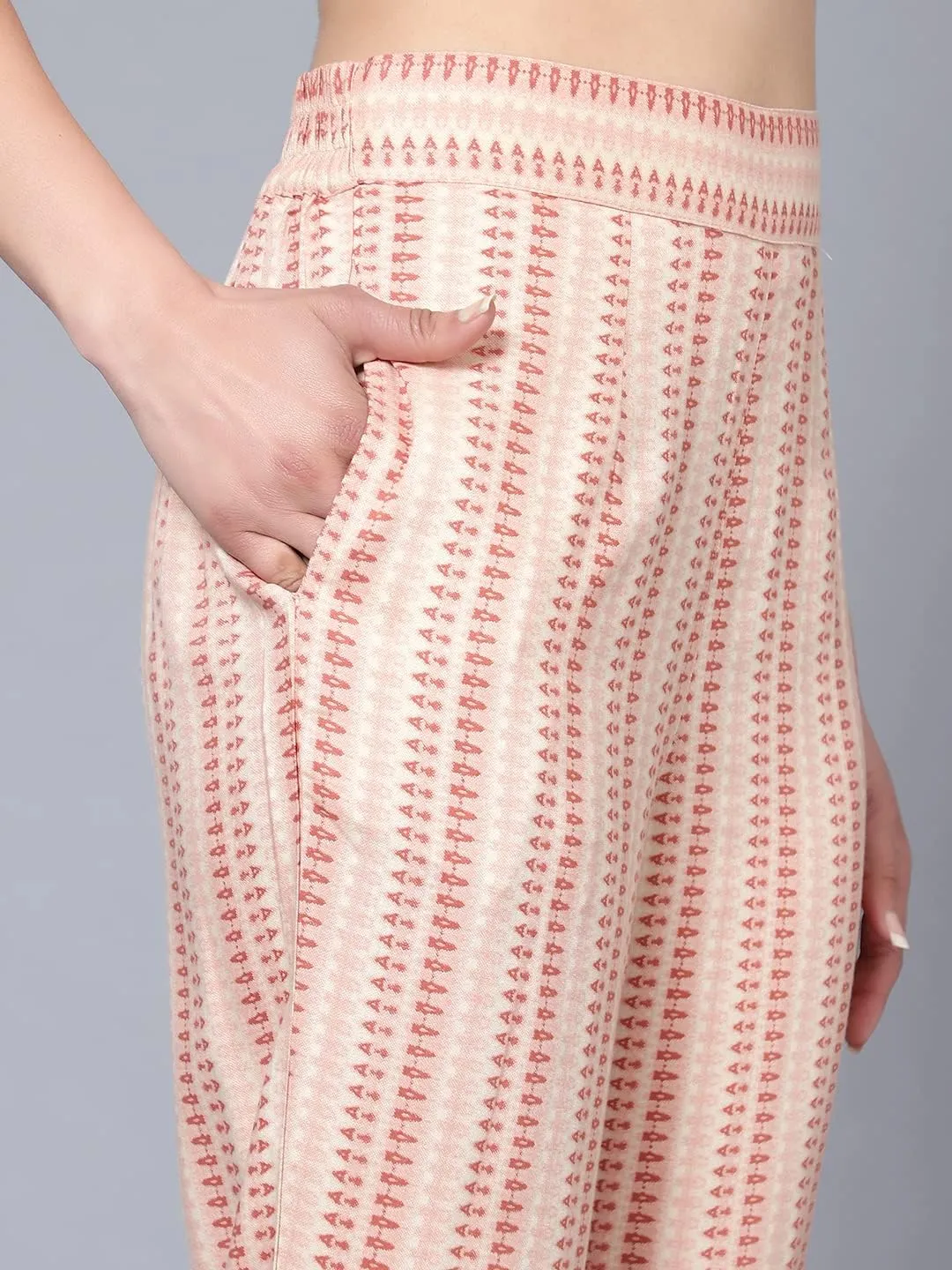 2 Piece Summer Outfits, Co-ord Set with Pant & Tunic Top with Tessel, Full Sleeves Indian Co-ord Set