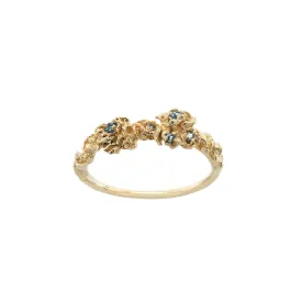 Blue-Green Sapphire Blossom Ring