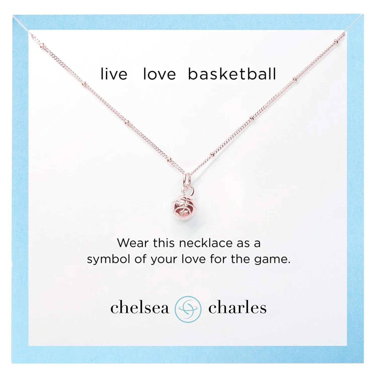 CC Sport Rose Gold Basketball Charm Necklace
