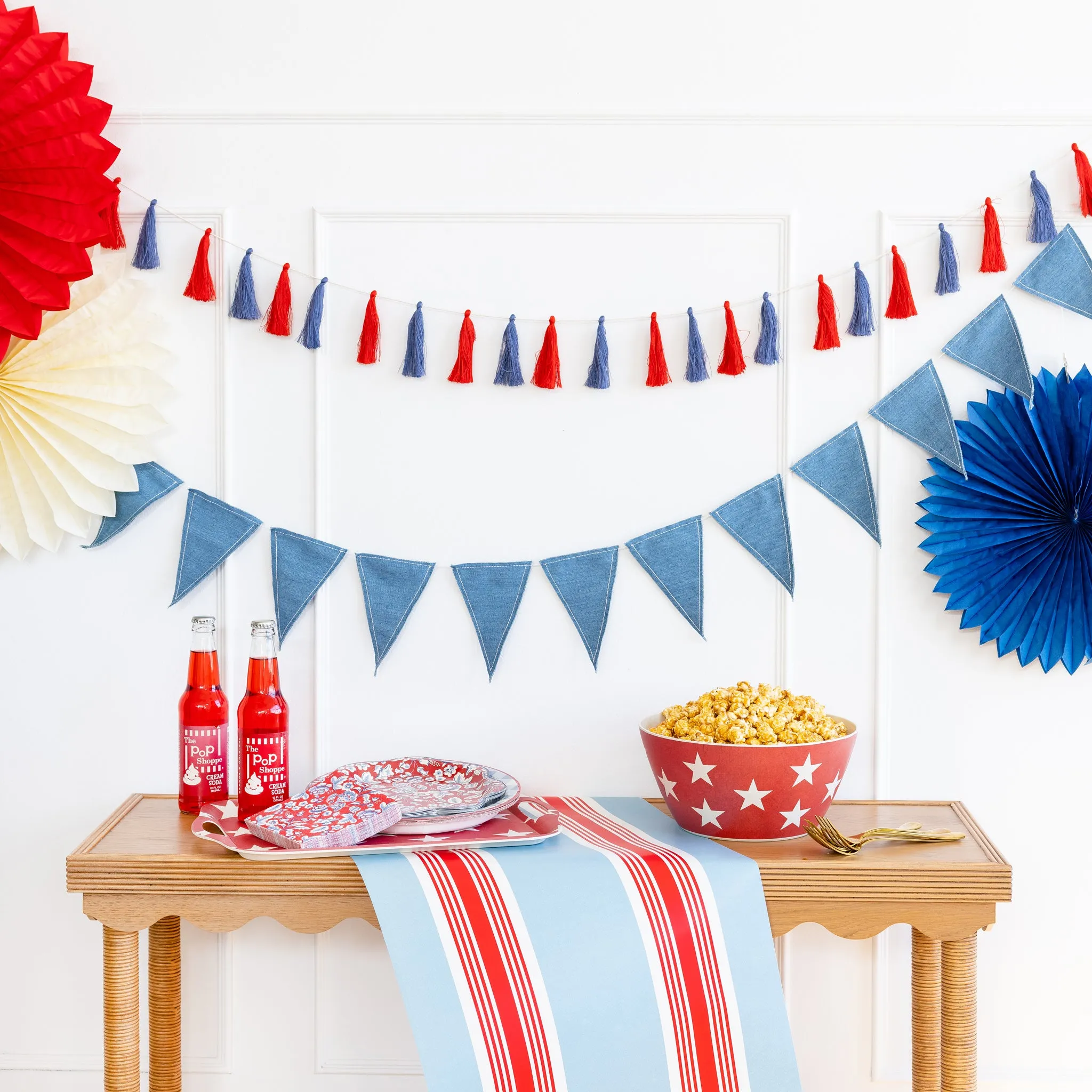 Chambray and Tassel Banner Set