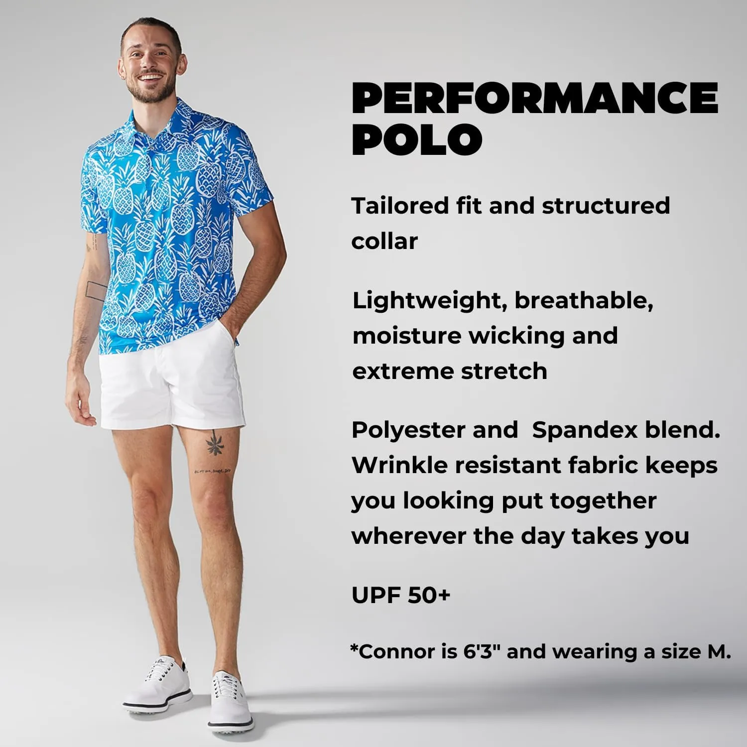 Chubbies Performance Mens Polo Stretchy, Breathable Golf Polo Mens Polo Shirts Short Sleeve