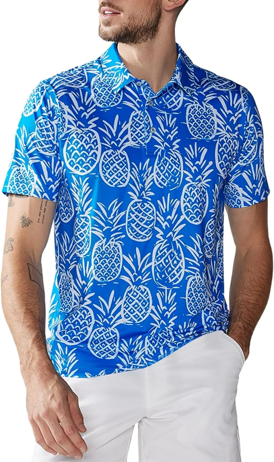Chubbies Performance Mens Polo Stretchy, Breathable Golf Polo Mens Polo Shirts Short Sleeve