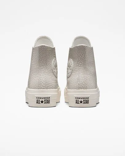 Converse Chuck Taylor All Star Lift Platform Croco Embossed A04267C desert sand-egret-black