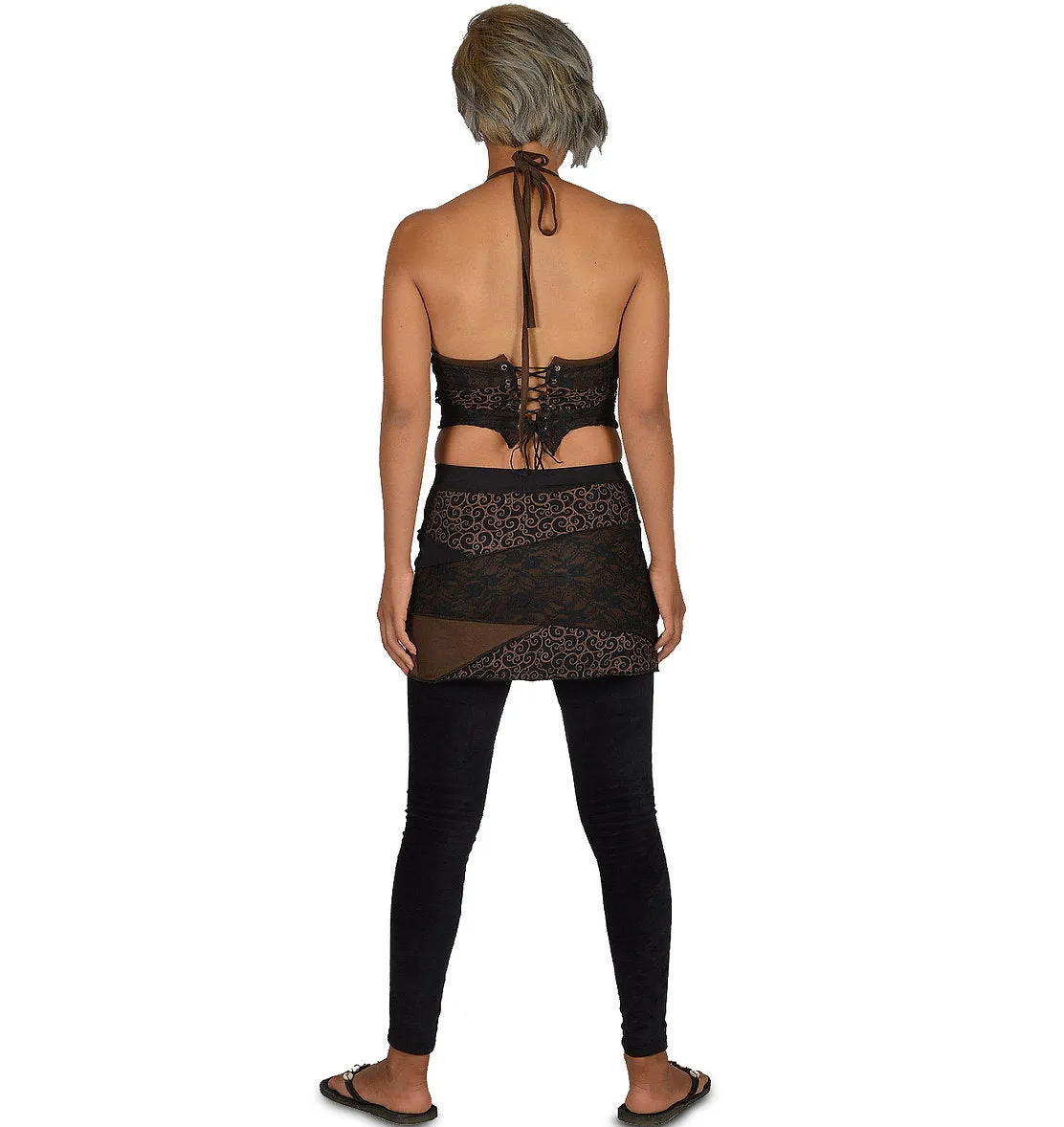 Cotton Velvet Skirt Leggings