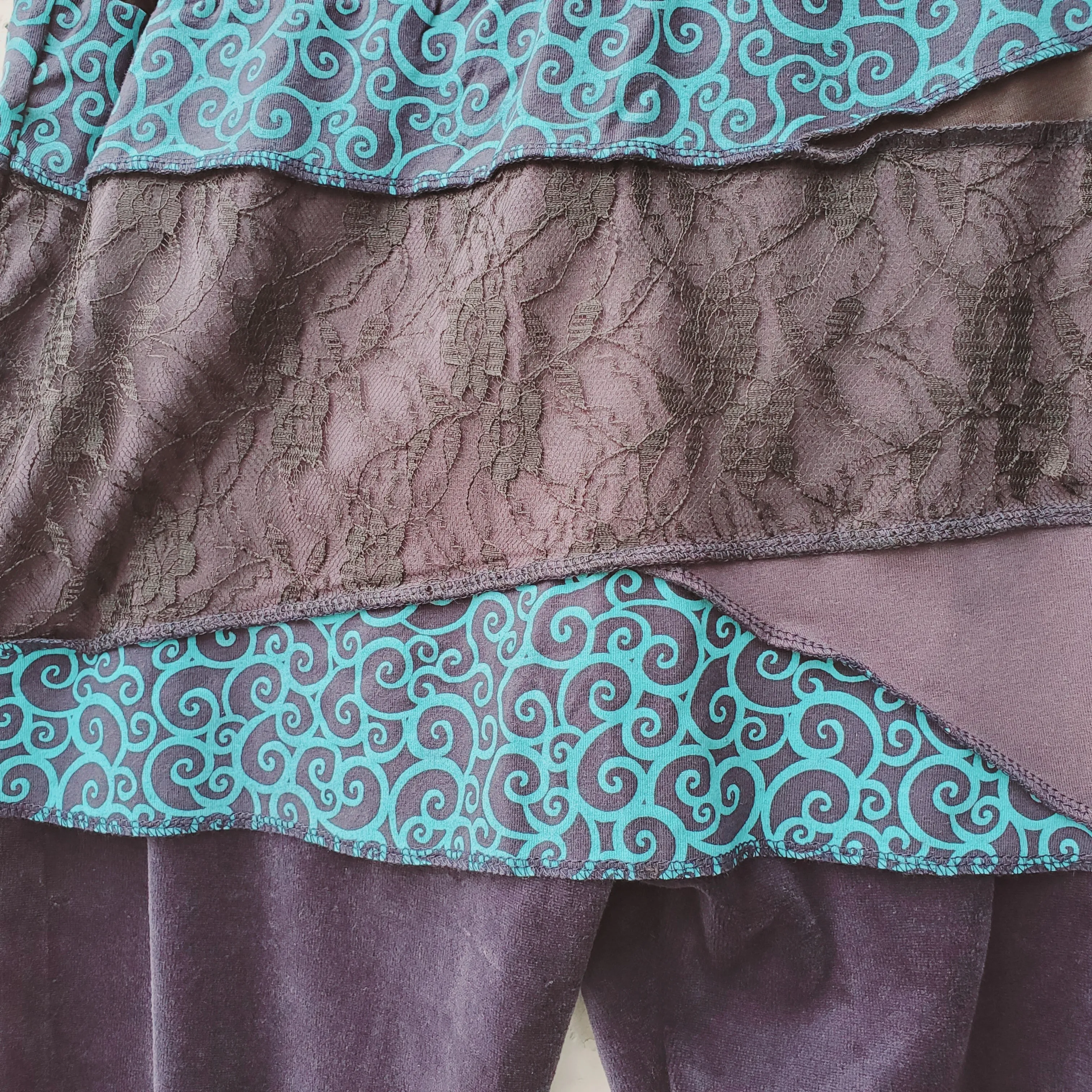 Cotton Velvet Skirt Leggings
