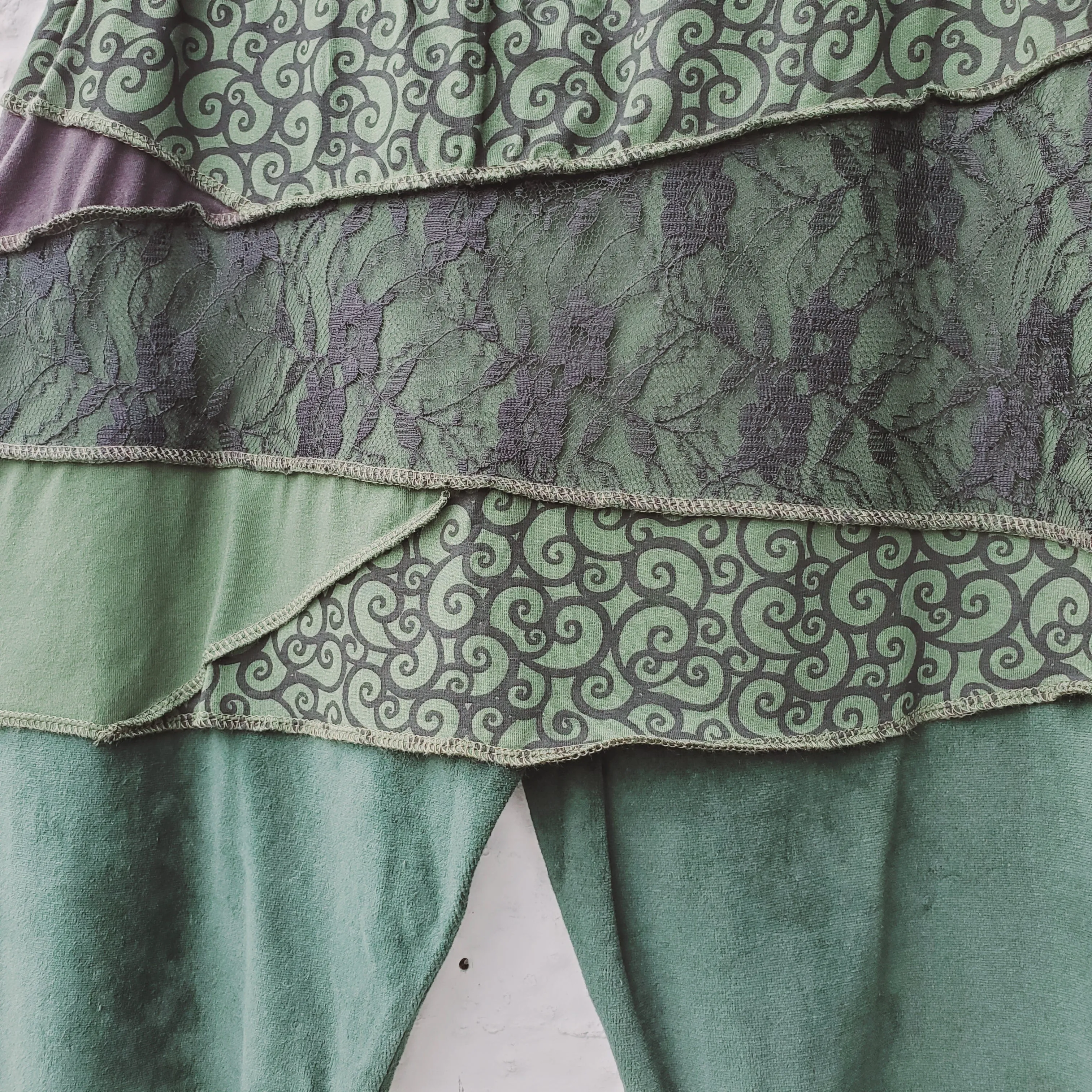 Cotton Velvet Skirt Leggings