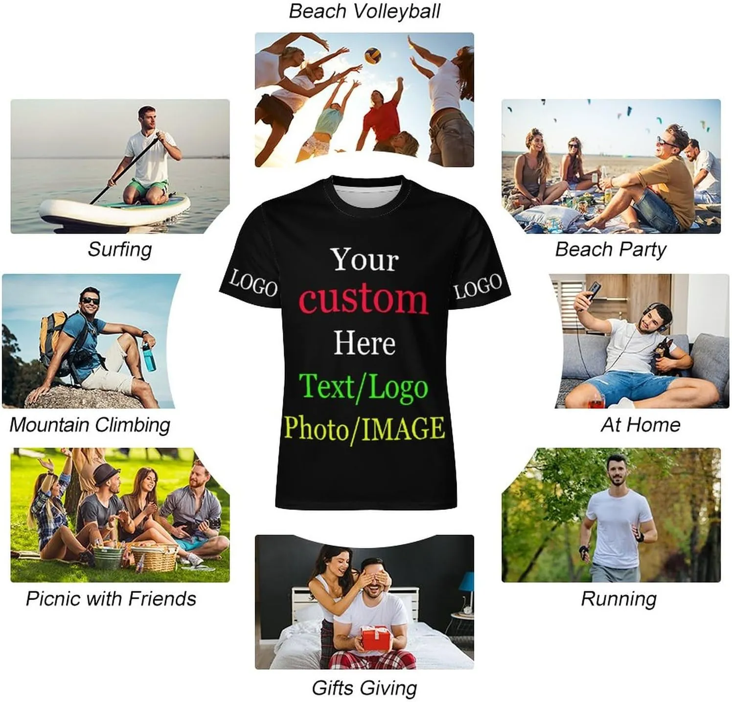 Custom T Shirts with Your Text Photo Logo Custom Shirt Personalized Custom t Shirts Design Your Own Front/Back Print