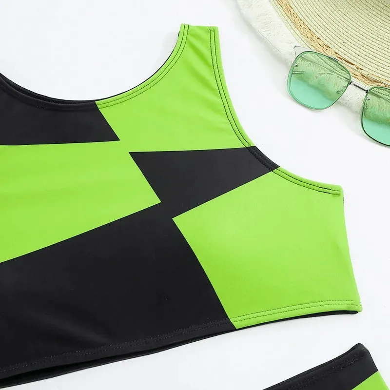 Fashionable Sporty Elastic Women's Two-piece Swimsuit - SF1886