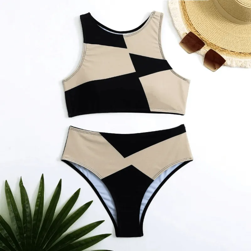 Fashionable Sporty Elastic Women's Two-piece Swimsuit - SF1886