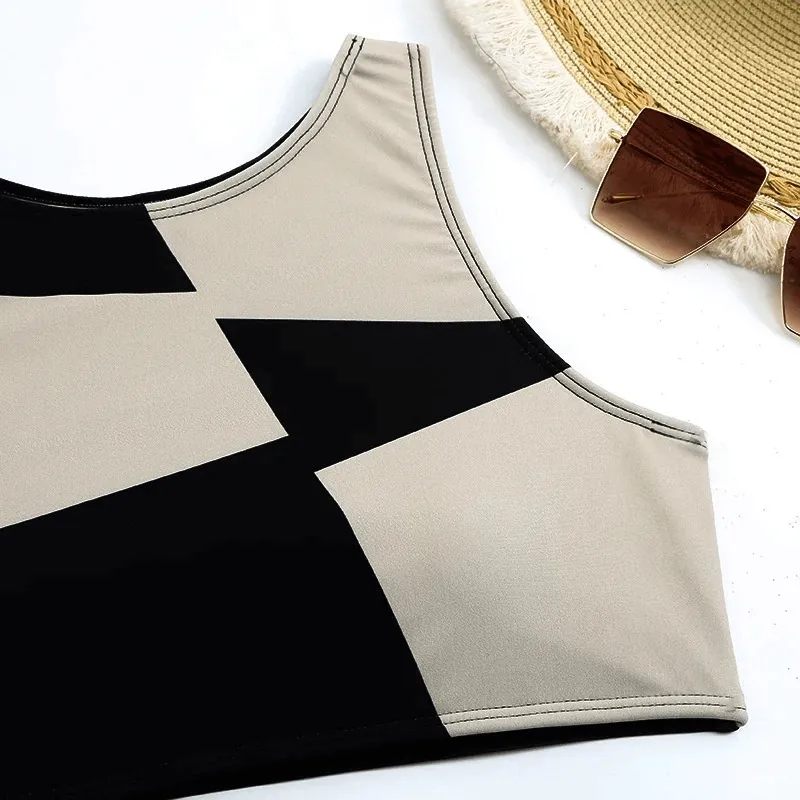 Fashionable Sporty Elastic Women's Two-piece Swimsuit - SF1886