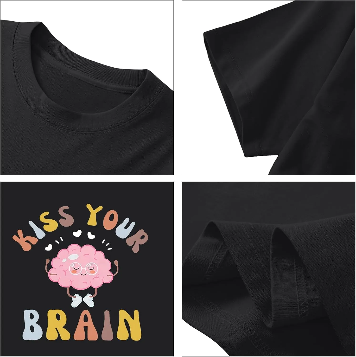 Funny Teacher Shirts for Women Kiss Your Brain Teacher T Shirt Special Education Teacher Life Tops Cute Graphic Tee