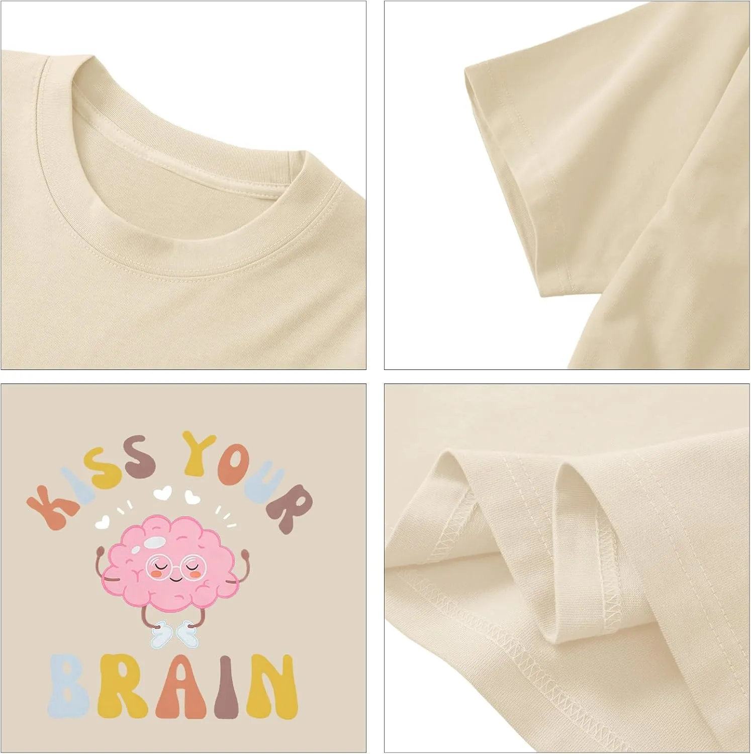 Funny Teacher Shirts for Women Kiss Your Brain Teacher T Shirt Special Education Teacher Life Tops Cute Graphic Tee