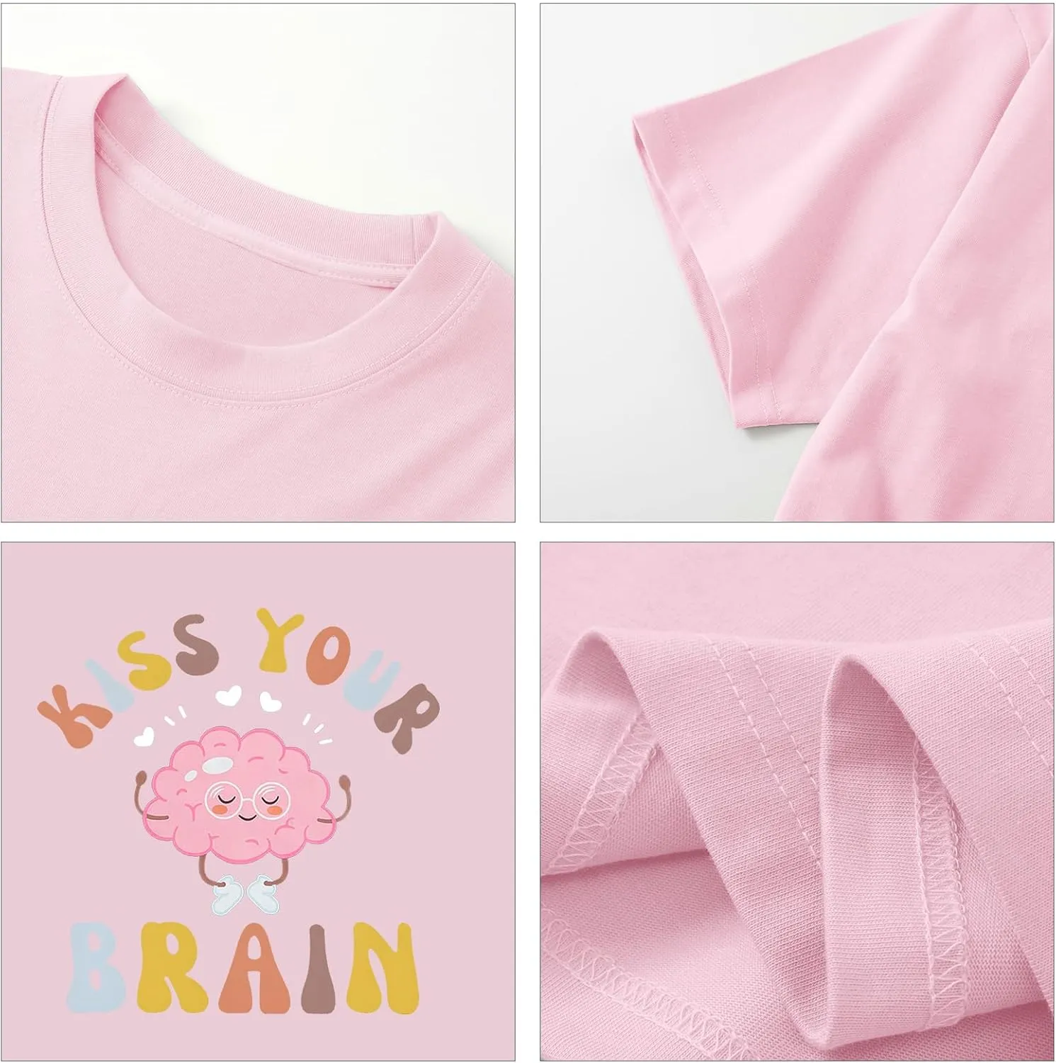 Funny Teacher Shirts for Women Kiss Your Brain Teacher T Shirt Special Education Teacher Life Tops Cute Graphic Tee