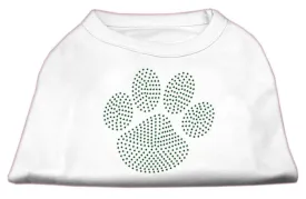 Green Paw Rhinestud Shirts White M (12)