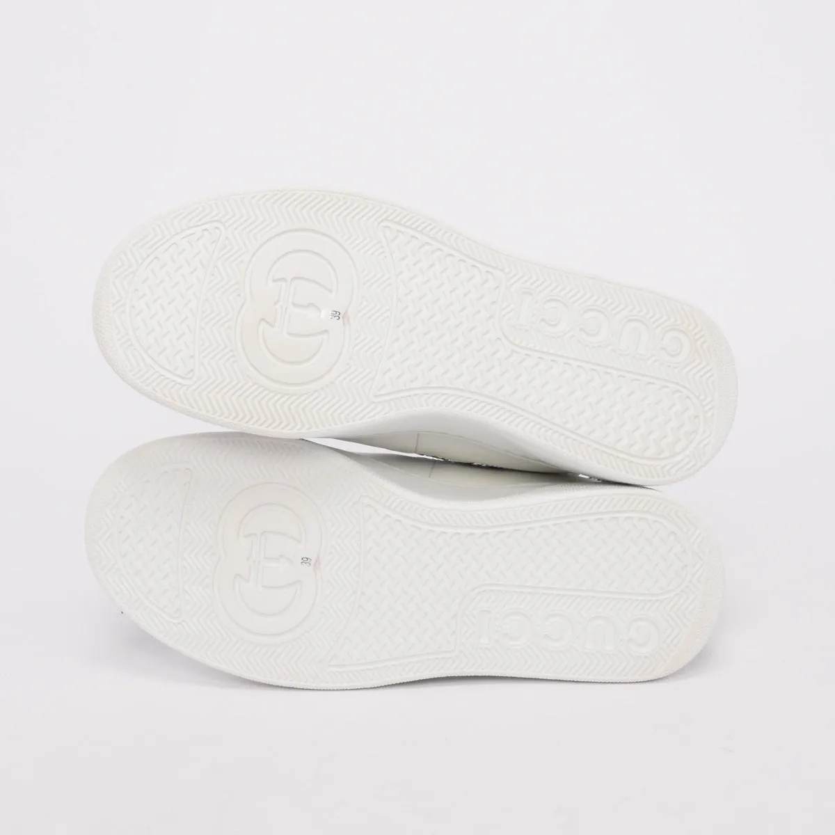Gucci White Rubber GG Knit Ankle Boots 39