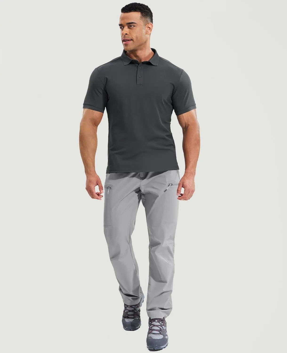 Haimont Mens Polo Shirts Dry Fit Performance Collared Shirts Short Sleeve Casual Moisture Wicking Shirts
