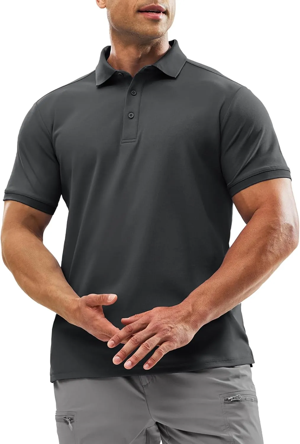 Haimont Mens Polo Shirts Dry Fit Performance Collared Shirts Short Sleeve Casual Moisture Wicking Shirts