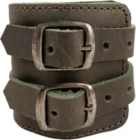 Hide & Drink, Stylish Wrist Wallet Cuff, Wristband with Secret Pouch, Cash Holder, Money Organizer, Full Grain Leather, Handmade, Dark Jade