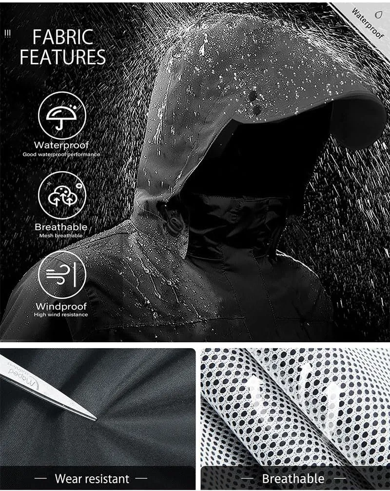 iCreek Rain Suit Waterproof Jacket with Pants 2 Pieces Breathable Lightweight Packable Raincoat with Hooded Rain Gear Unisex