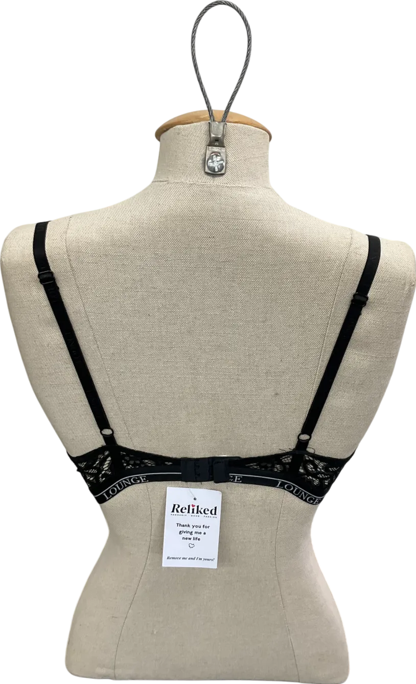 Lounge Underwear Black Lace Balcony Bra UK 32E