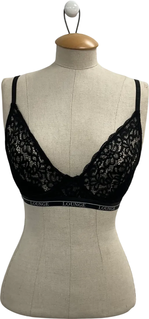 Lounge Underwear Black Lace Balcony Bra UK 32E