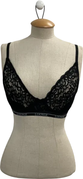 Lounge Underwear Black Lace Balcony Bra UK 32E
