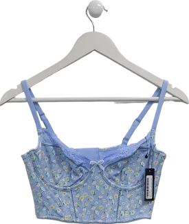 Lounge Underwear Blue Sweet Longline Bra UK 34D