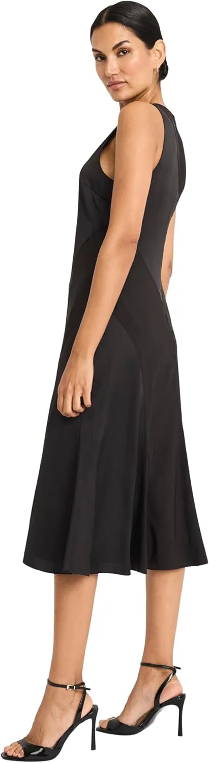 Maggy London Women's Asymmetrical Seam Fit and Flare Midi-Special Occasion Evening Party-Cocktail Dress