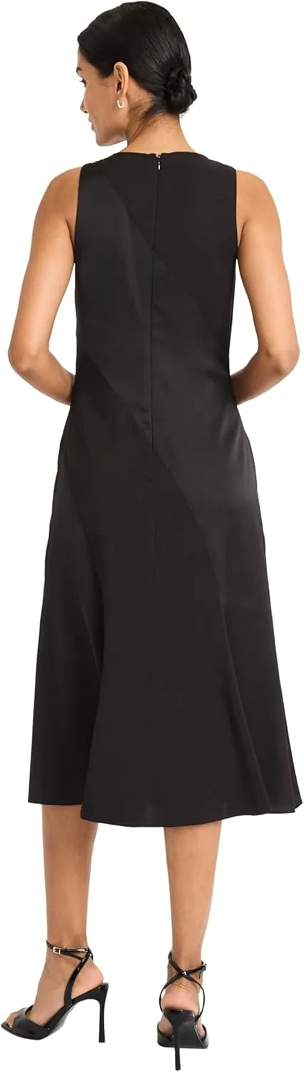 Maggy London Women's Asymmetrical Seam Fit and Flare Midi-Special Occasion Evening Party-Cocktail Dress