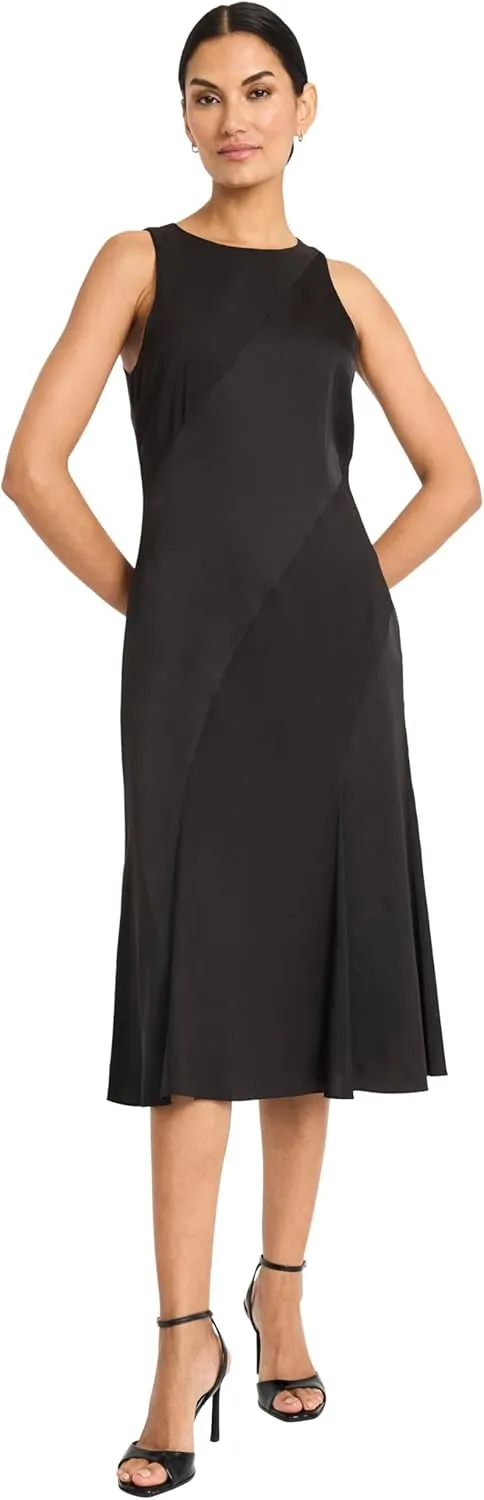 Maggy London Women's Asymmetrical Seam Fit and Flare Midi-Special Occasion Evening Party-Cocktail Dress