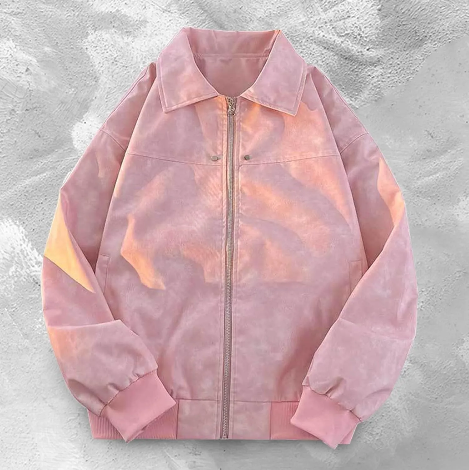 Men Suede Jacket Full Zip Casual Vintage Bomber Jackets Classic Trucker Fishing Coat Maillard Couple Top Big &Tall