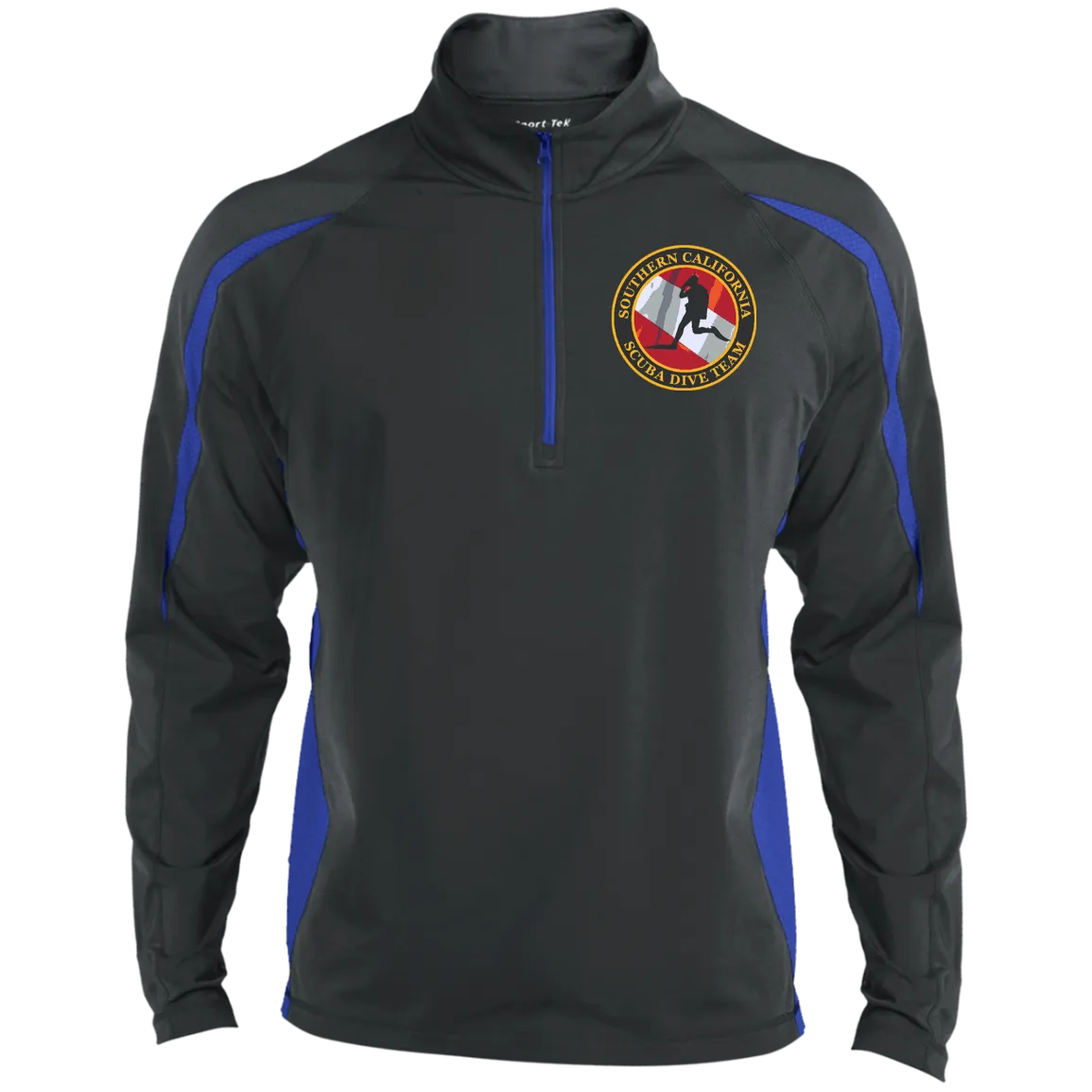 Mens Sport Wicking Colorblock Half-Zip