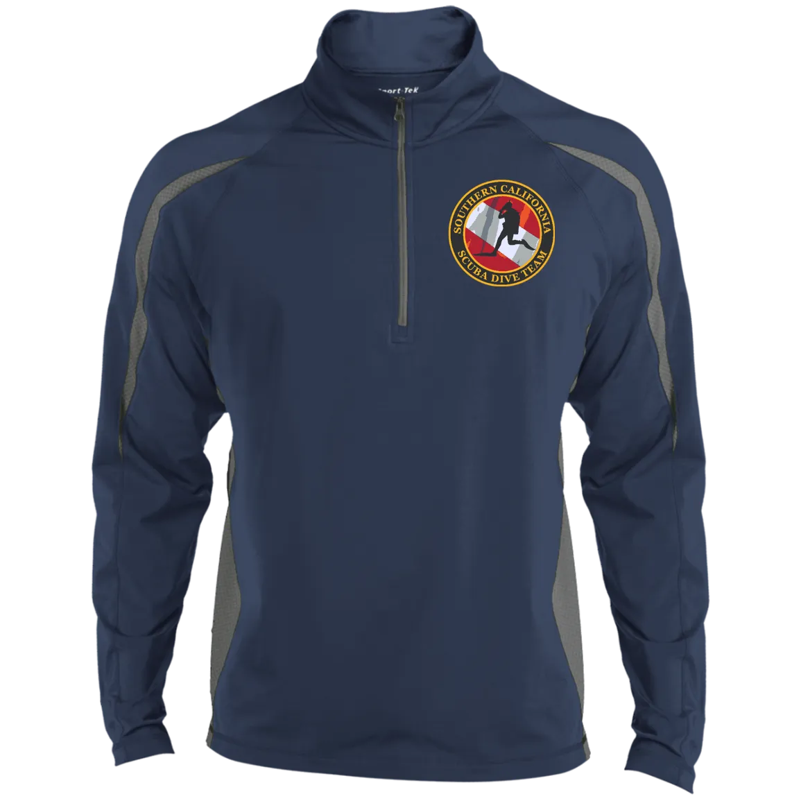 Mens Sport Wicking Colorblock Half-Zip