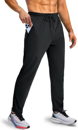 Men's Sweatpants with Zipper Pockets, Athletic Joggers Pants for Running, Workout, Outdoor