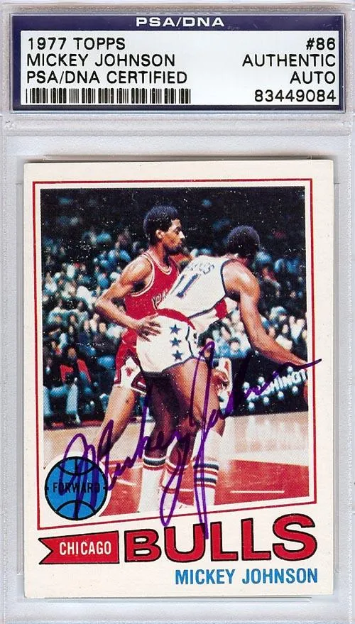 Mickey Johnson Autographed 1977 Topps Card #86 Chicago Bulls PSA/DNA #83449084
