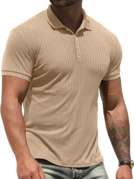 NITAGUT Men's Polo Shirts Shorts& Long Sleeve Casual Slim Fit Workout Shirts