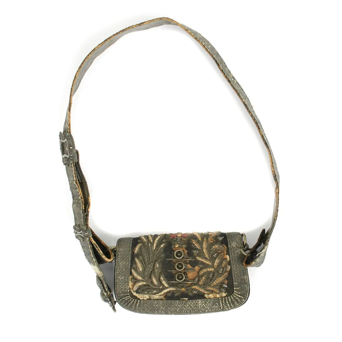Original British Victorian Era Crimean War Artillery Officer's Cross Belt and Pouch Set