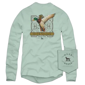 Over Under Long Sleeve Duck Club T-Shirt in Green Tea