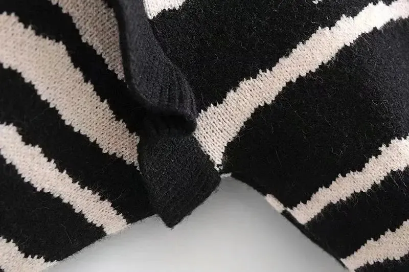 Pre Order:  Zebra Cropped Knit Sweater