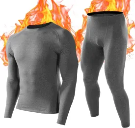 Roadbox Thermal Underwear for Men: Fleece Lined Long Johns Base Layer Cold Weather Winter Ski Thermals Top and Bottom Set