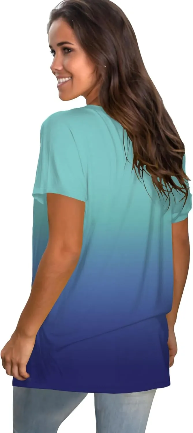 Saloogoe Womens Loose Fit Tshirts Short Sleeve Summer Tops Casual Workout Yoga Tunic T Shirts Tops