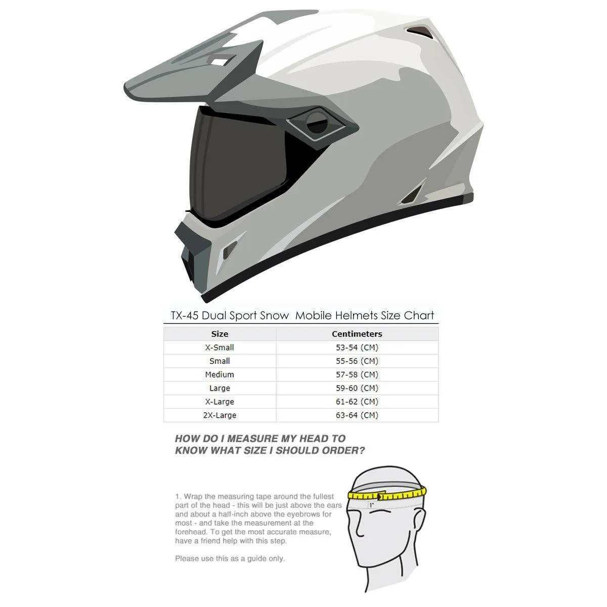 Snow Master TX45 Ultra Light Weight Flat Black Dual Sport Snowmobile Motorcycle Full Face Helmet for Men & Women - DOT Approved for Bike Scooter ATV UTV Chopper Skateboard
