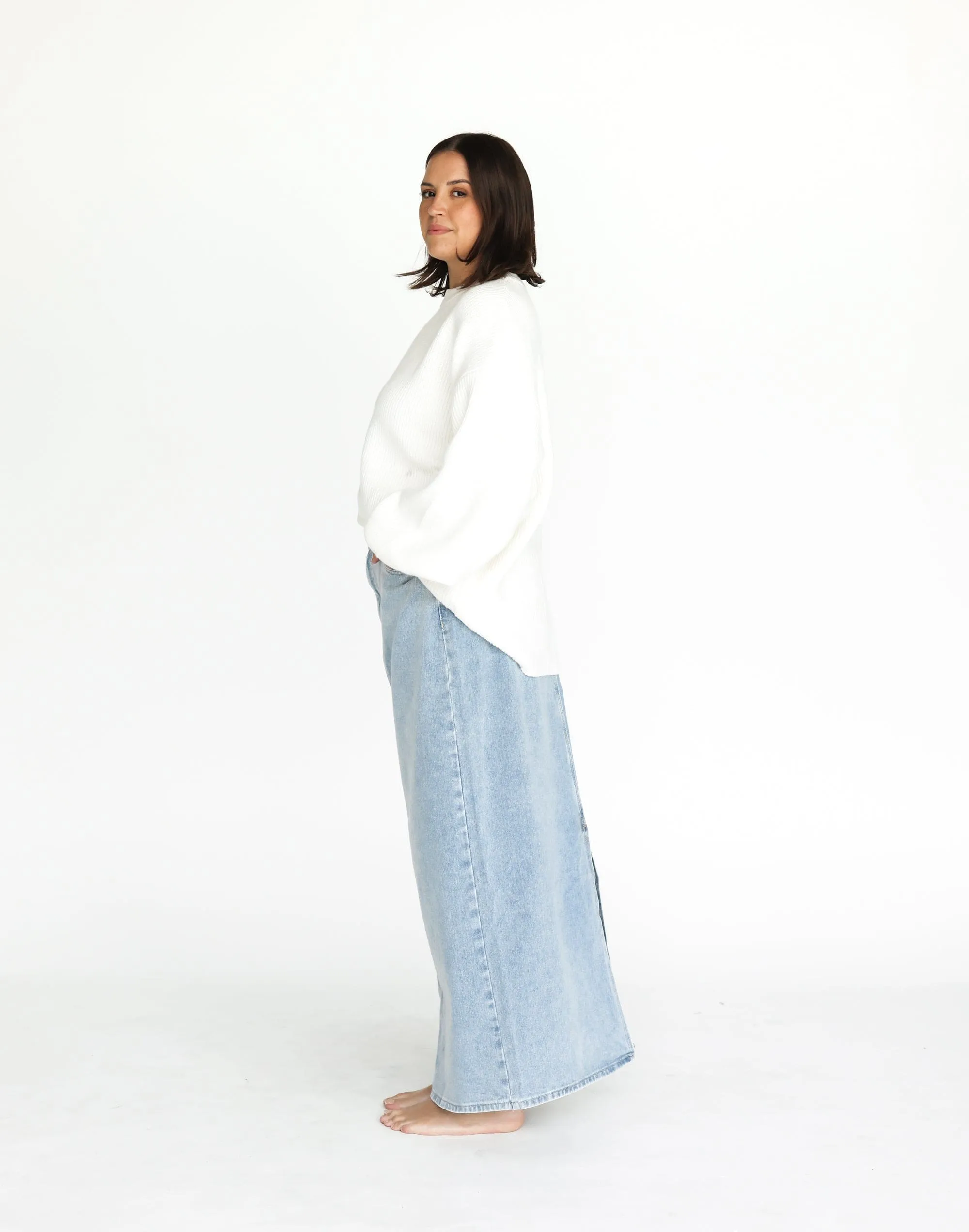 Tyler Denim Maxi Skirt (Light Vintage)