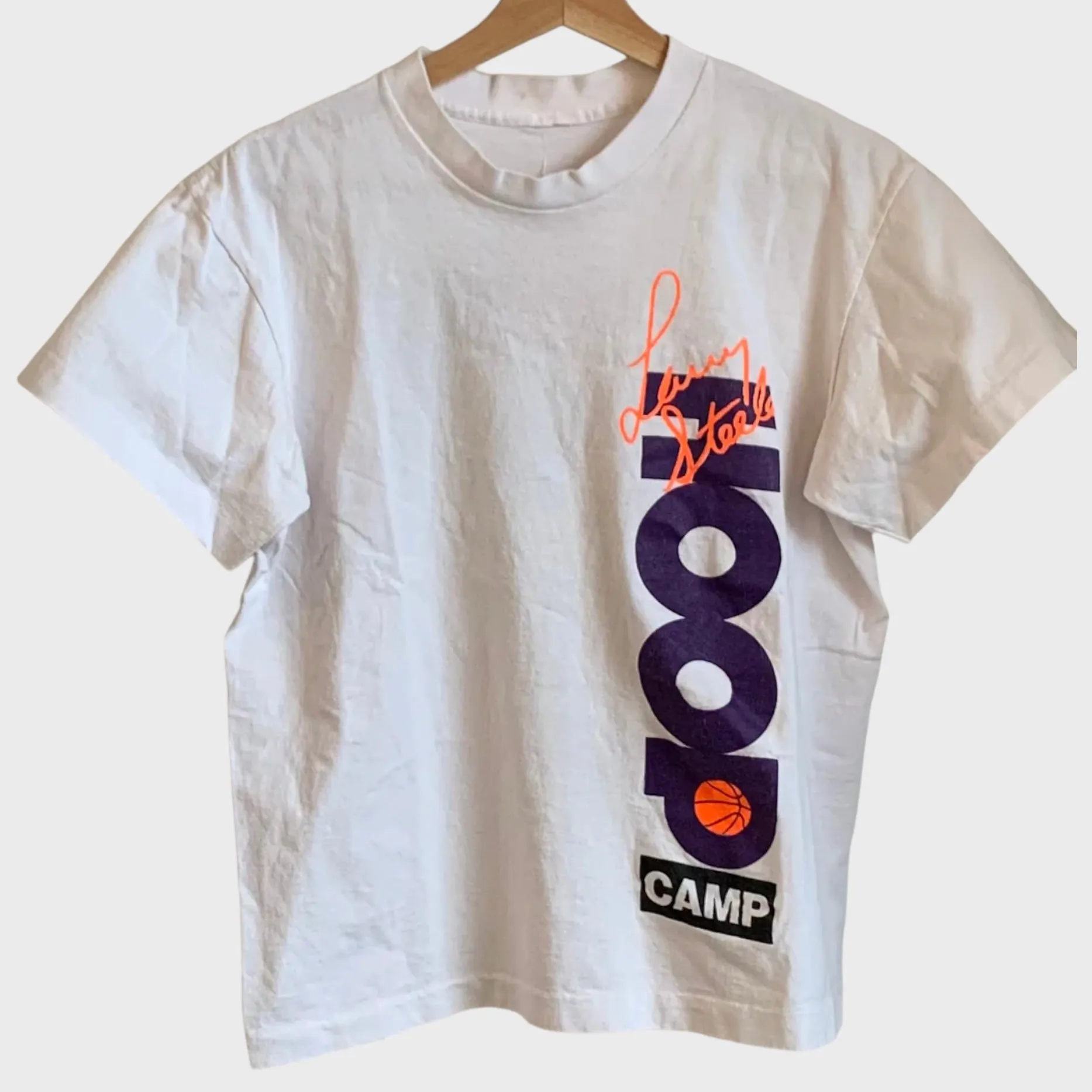 Vintage Larry Steele Hoop Camp Autographed Shirt S